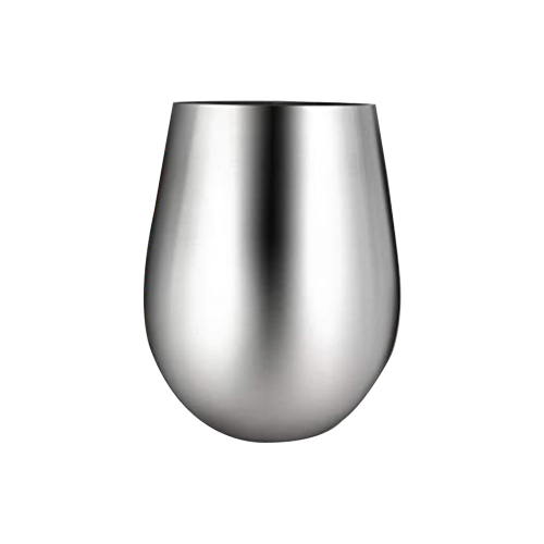 Stainless Steel Wine Glasses: Large 18 Oz Set of 4 Stemless Metal Wine Glass Set with No Lids