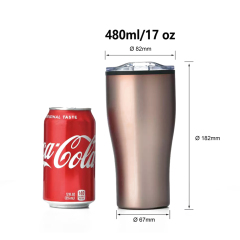 Wholesale Custom Sports 17oz/500ml Double Wall Insulated Stainless Steel Tumbler Coffee Beer Tumbler