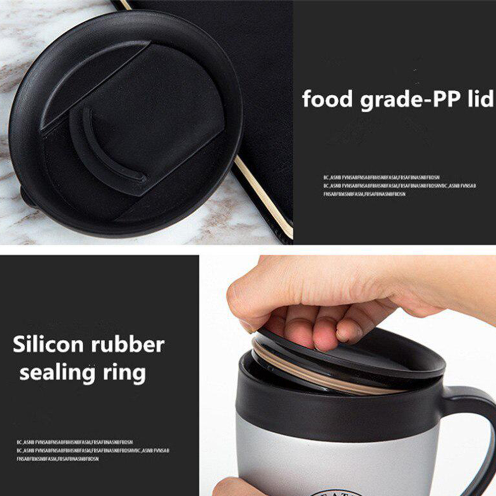 300ml 304 Stainless Steel Coffee Mugs Travel Vacuum Cups Cafe' Mug Thermos Mugs with Spoon Set