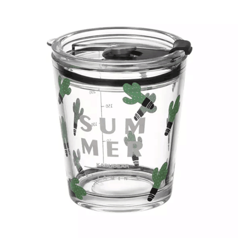 300ML Kawaii Strawberry Glass Cup With Straw