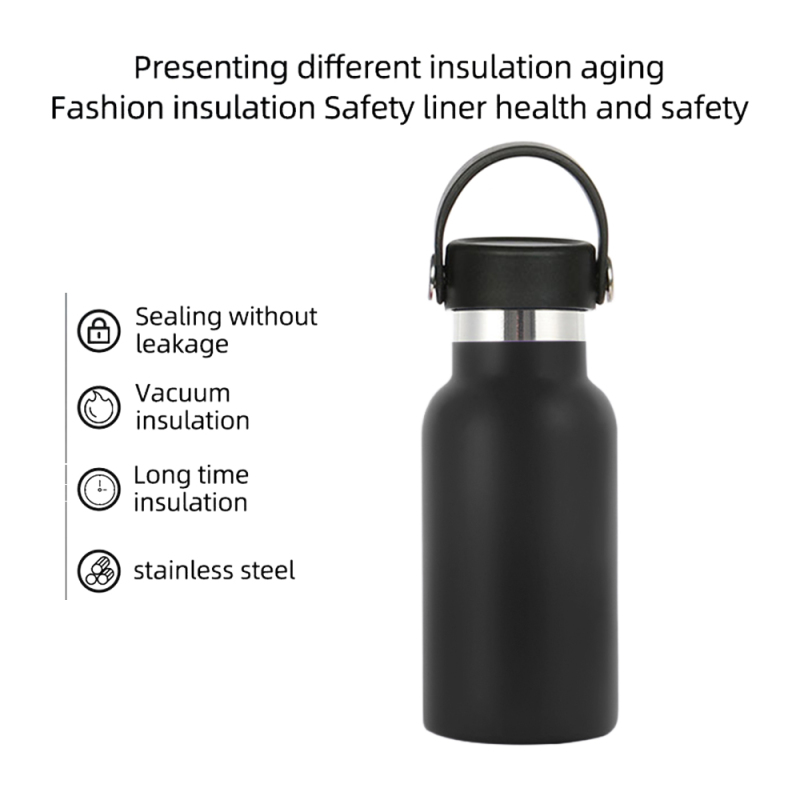 350ml Outdoor Travel Wide Mouth Stainless Steel Vacuum Water Bottle with Handle for School Student