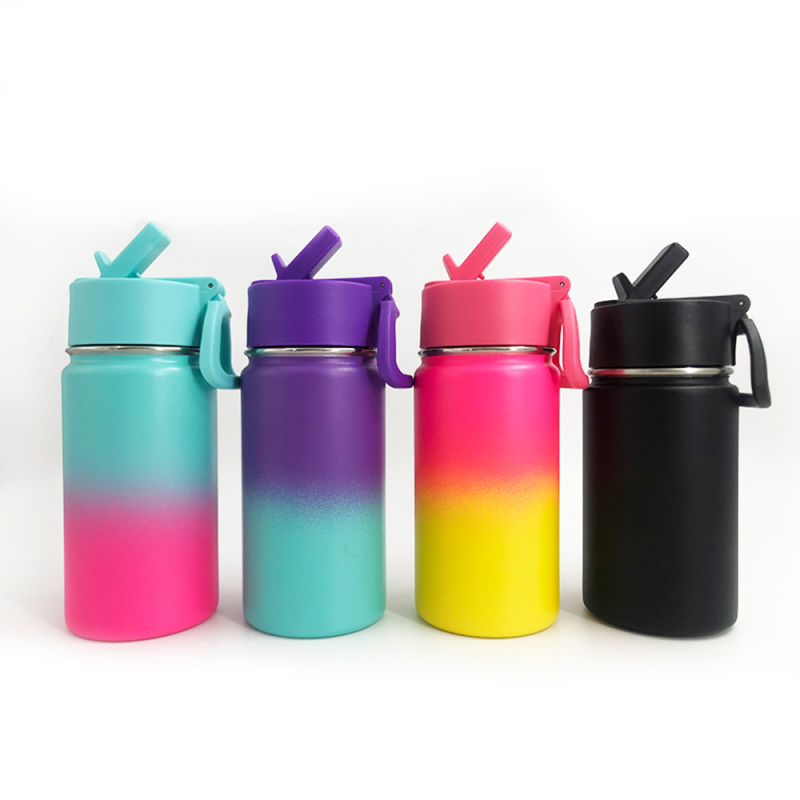 Outdoor Travel Wide Mouth Stainless Steel Vacuum Water Bottle with Handle 350ml