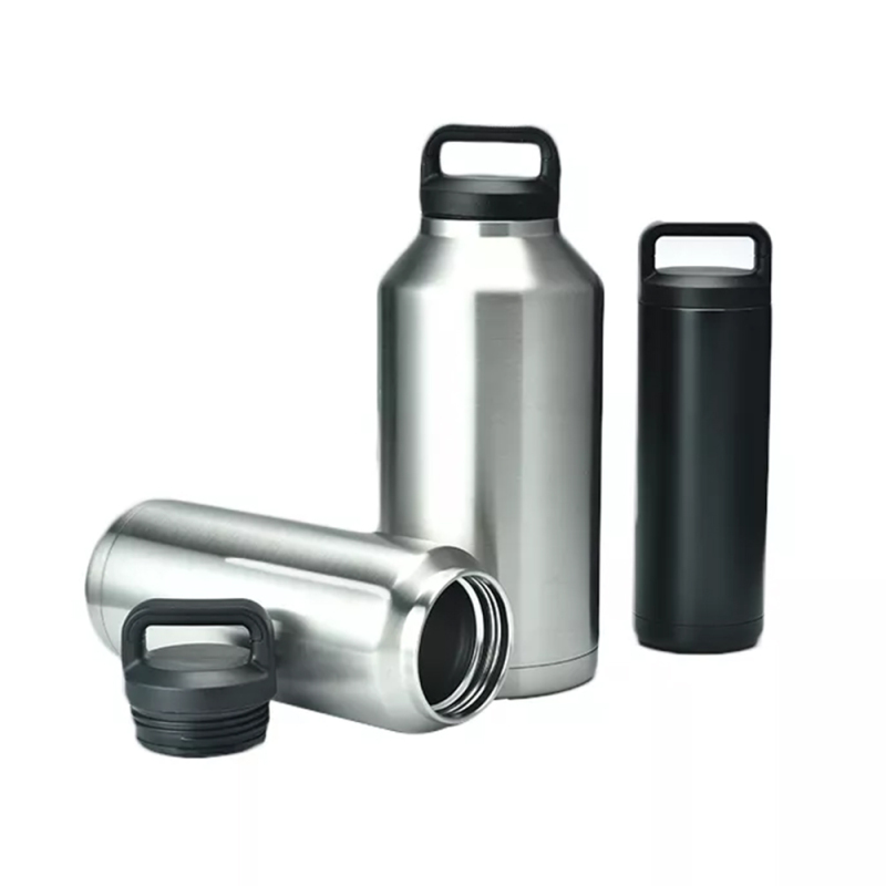 Wholesale 64oz Double Wall Stainless Steel Insulated Mug Thermo Flask With Screw Lids