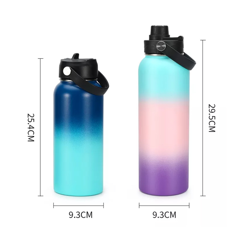 Outdoor Travel Wide Mouth Stainless Steel Vacuum Water Bottle with Handle 350ml