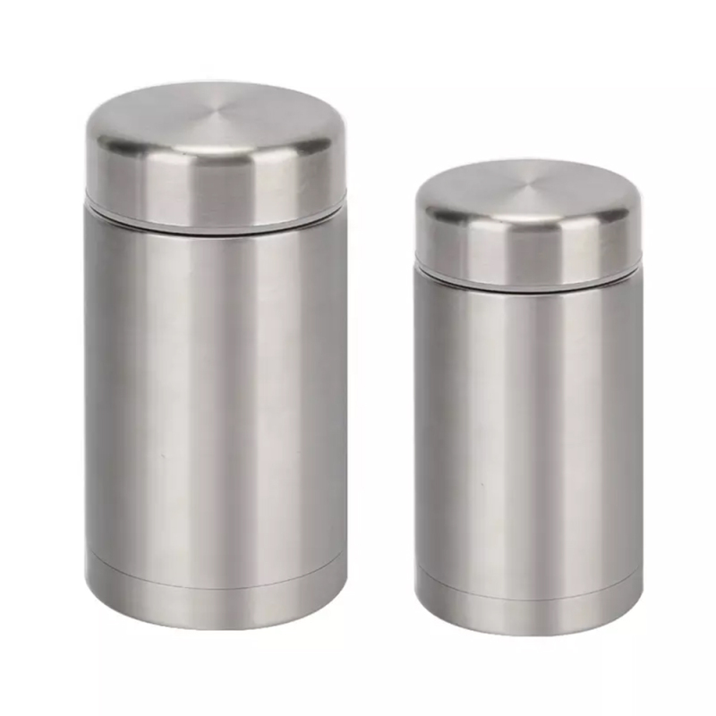 Reusable custom logo round shape eco friendly leak proof bpa free stainless steel vacuum bento food jar
