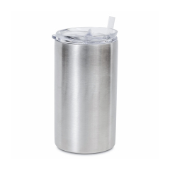 12oz Skinny Tumbler Stainless Steel Insulated Travel Mug with Closed Lid Straw