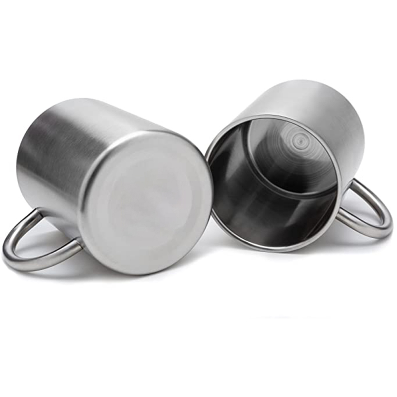 Stainless Steel Double Walled Mugs Metal Coffee & Tea Cup Mug Insulated Cups with Handles Keep Drinks Hot or Cold Longer Durable for Camping