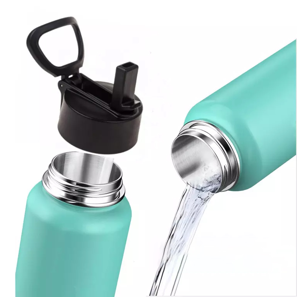 Outdoor Travel Wide Mouth Stainless Steel Vacuum Water Bottle with Handle 350ml