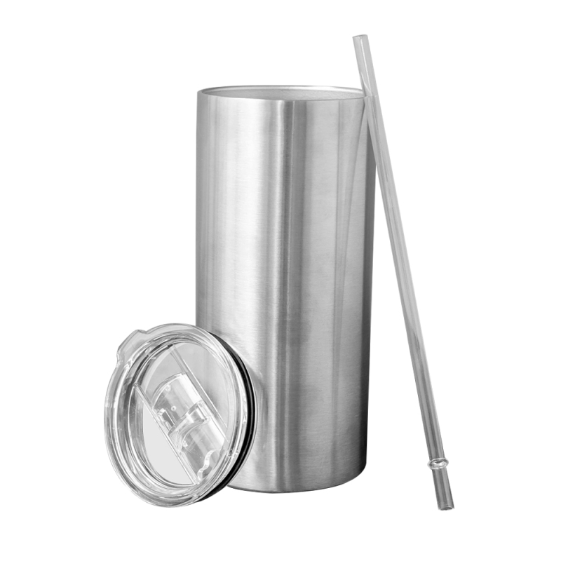 12oz Skinny Tumbler Stainless Steel Insulated Travel Mug with Closed Lid Straw