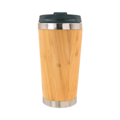 Eco Friendly Bamboo Biodegradable Thermo Travel Coffee Cup 16oz 450ml with Bamboo Shell Eco Friendly Coffee Cup