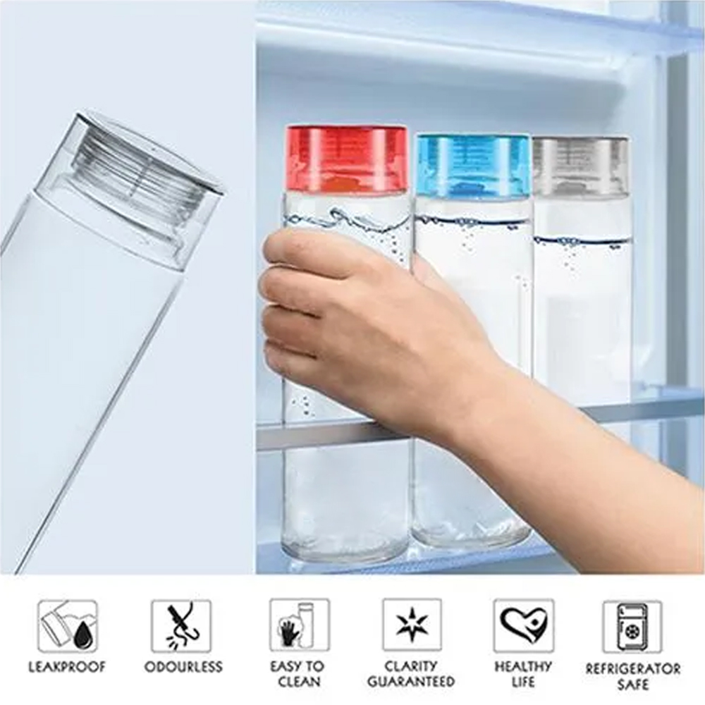 H2O Glass Fridge Water Bottle - Blue Black White Red