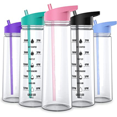 Plastic Water Bottle With Straw Lightweight, durable, and dishwasher safe. BPA, BPS, and BPF free.