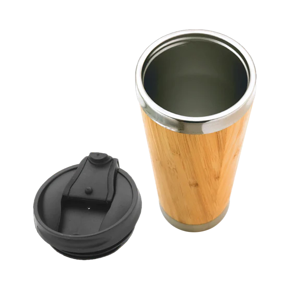 Eco Friendly Bamboo Biodegradable Thermo Travel Coffee Cup 16oz 450ml with Bamboo Shell Eco Friendly Coffee Cup