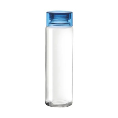 H2O Glass Fridge Water Bottle - Blue Black White Red