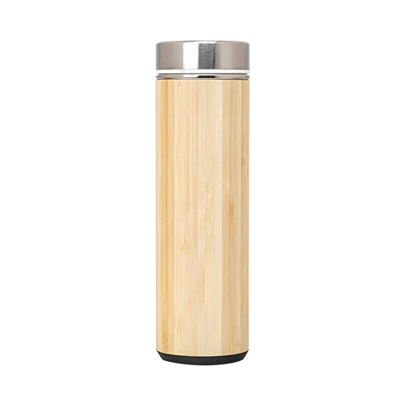 Hot sale 350ML 400ML 500ML double wall Stainless steel bamboo water bottle