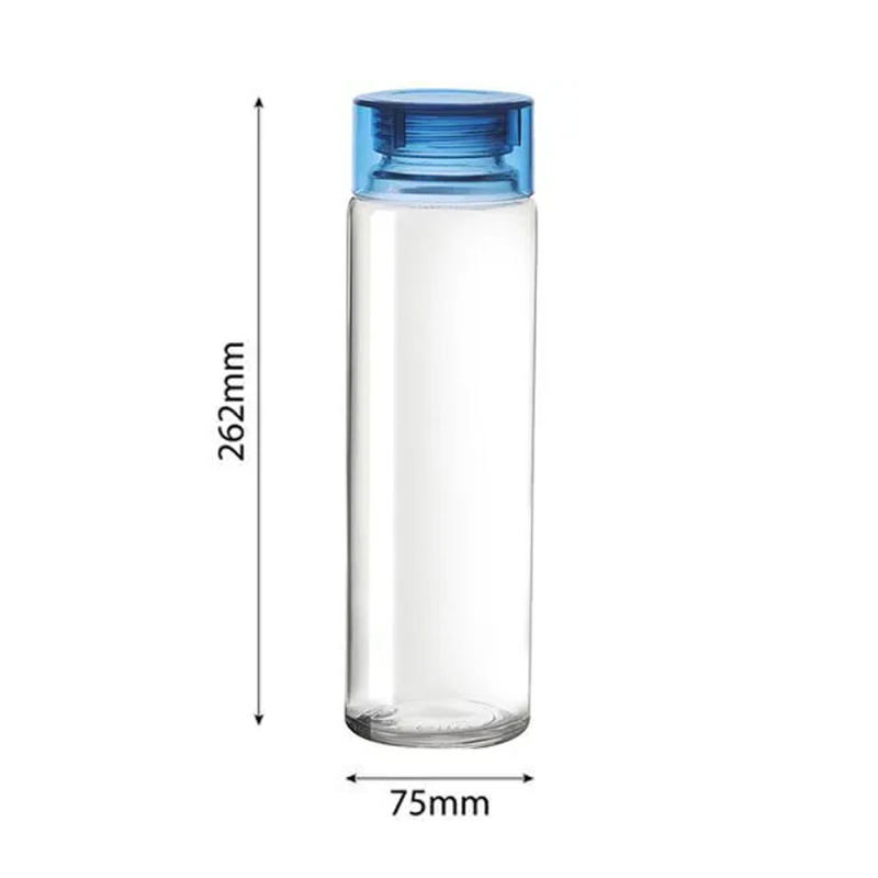 H2O Glass Fridge Water Bottle - Blue Black White Red