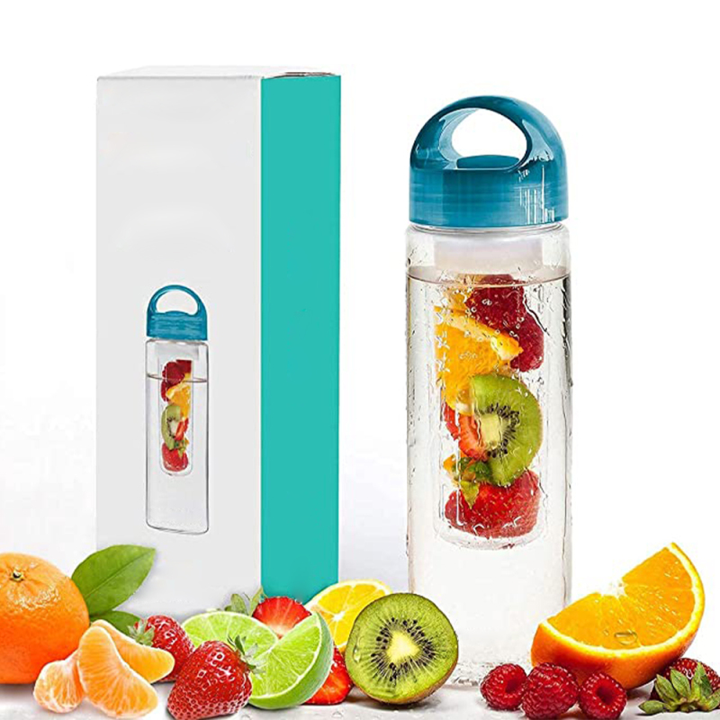 Custom Color LOGO Fruit Infuser Water Bottles Infusion Water Bottle by Savvy Outdoors in 24 oz, Deep Blue