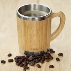 Eco Friendly Bamboo Biodegradable Thermo Travel Coffee Cup 16oz 450ml with Bamboo Shell Eco Friendly Coffee Cup
