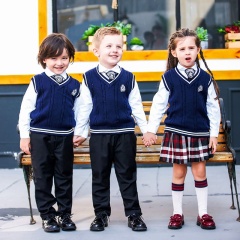 Custom Logo Children Sweaters School Cardigan Sweater Uniform for Kindergarten and Primary School Uniform