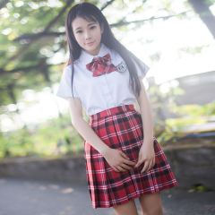 Wholesale Unisex Children School Uniform Custom Boys And Girls ShirtsPrimary Secondary Plaid Skirt School Skirt