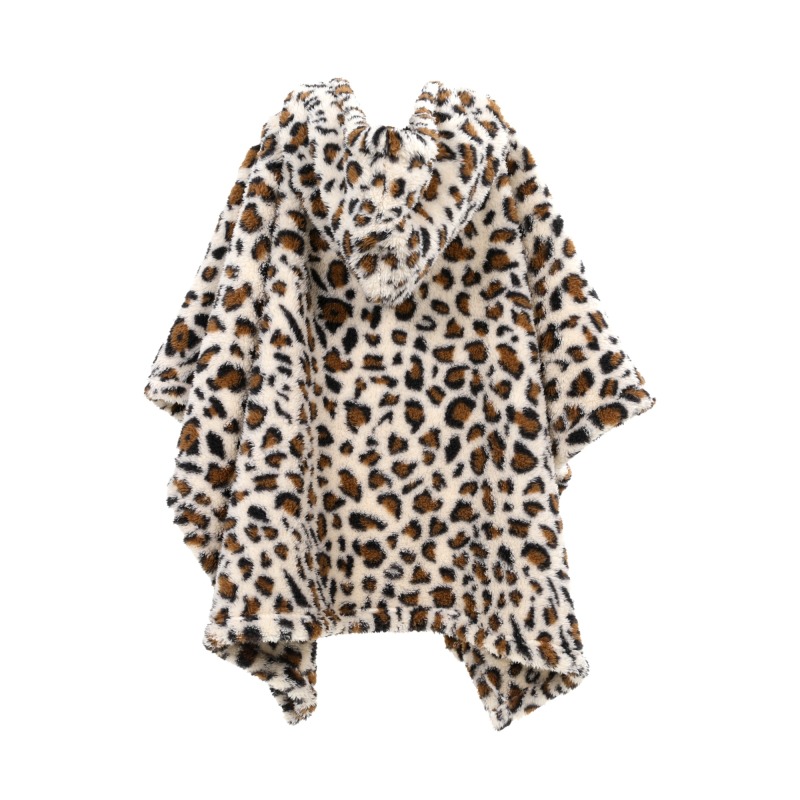 Leopard Print Kid's Shu velveteen Poncho