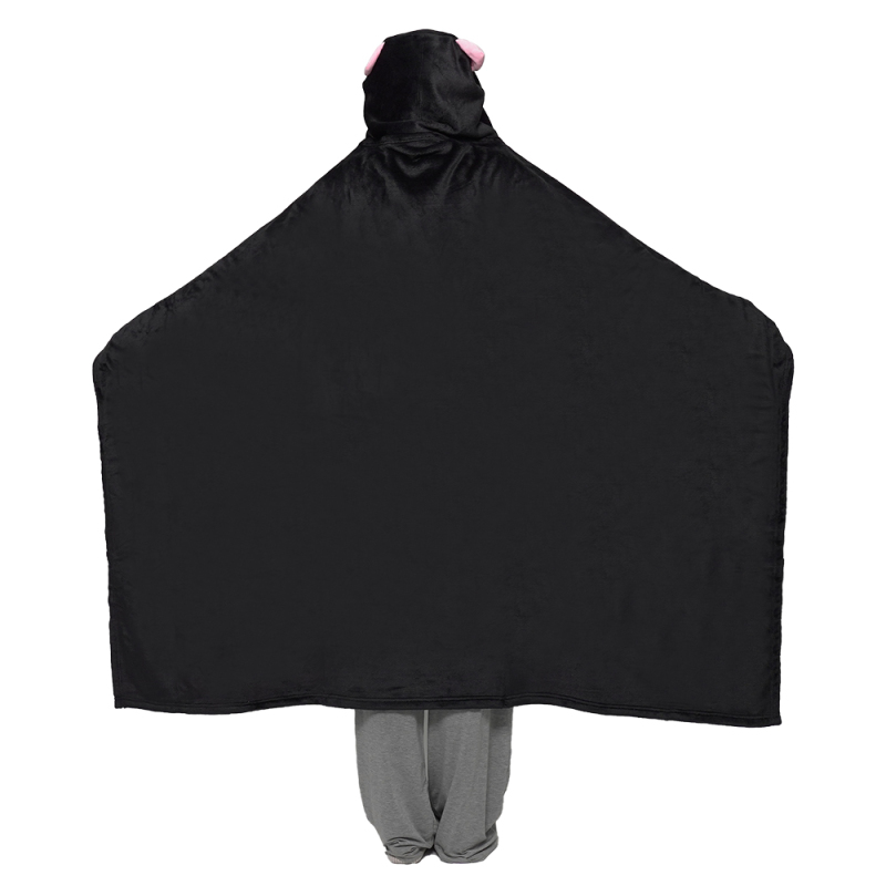 CAT PRINTED PONCHO - GREY main image 1