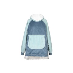 Adult Super Soft Fabric Wearable Hooded Blanket