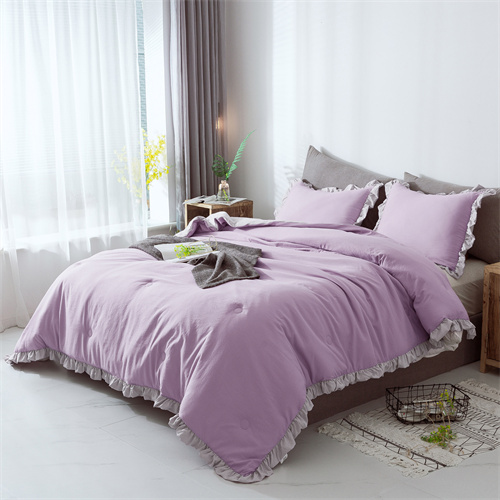 Delight Quilted Ruffled Trim Edge Comforter Set 22KC0003