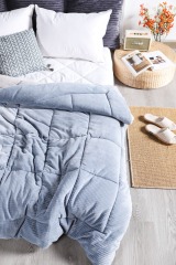 Delighthome Modern Bright Blue Comforter Sets 22KC0022