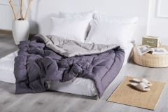 Delighthome Cozy Dark Grey Comforter Sets 22KC0018