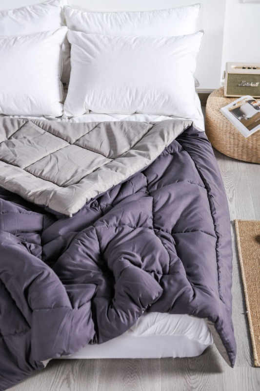 Delighthome Cozy Dark Grey Comforter Sets 22KC0018