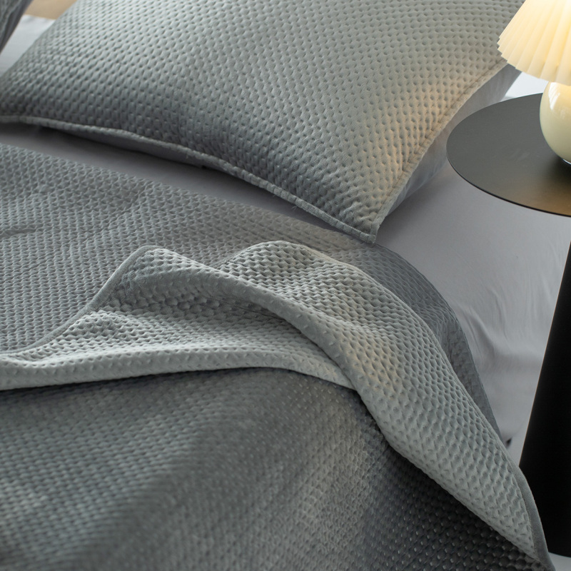 Pinsonic Embossed Velvet Quilt Set