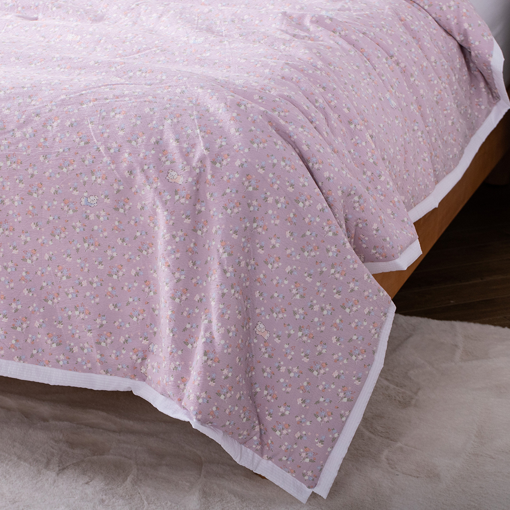Cotton-touch Seersucker Printed Quilt Set