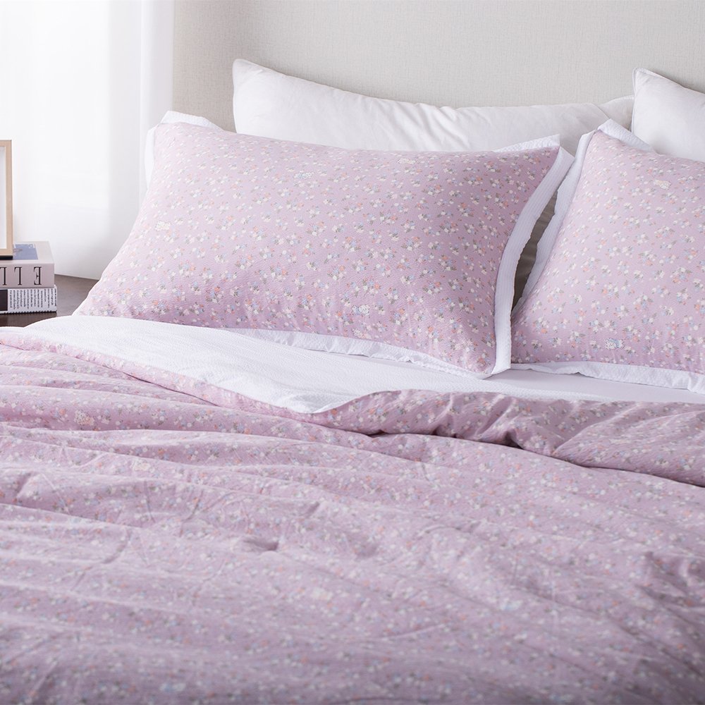 Cotton-touch Seersucker Printed Quilt Set