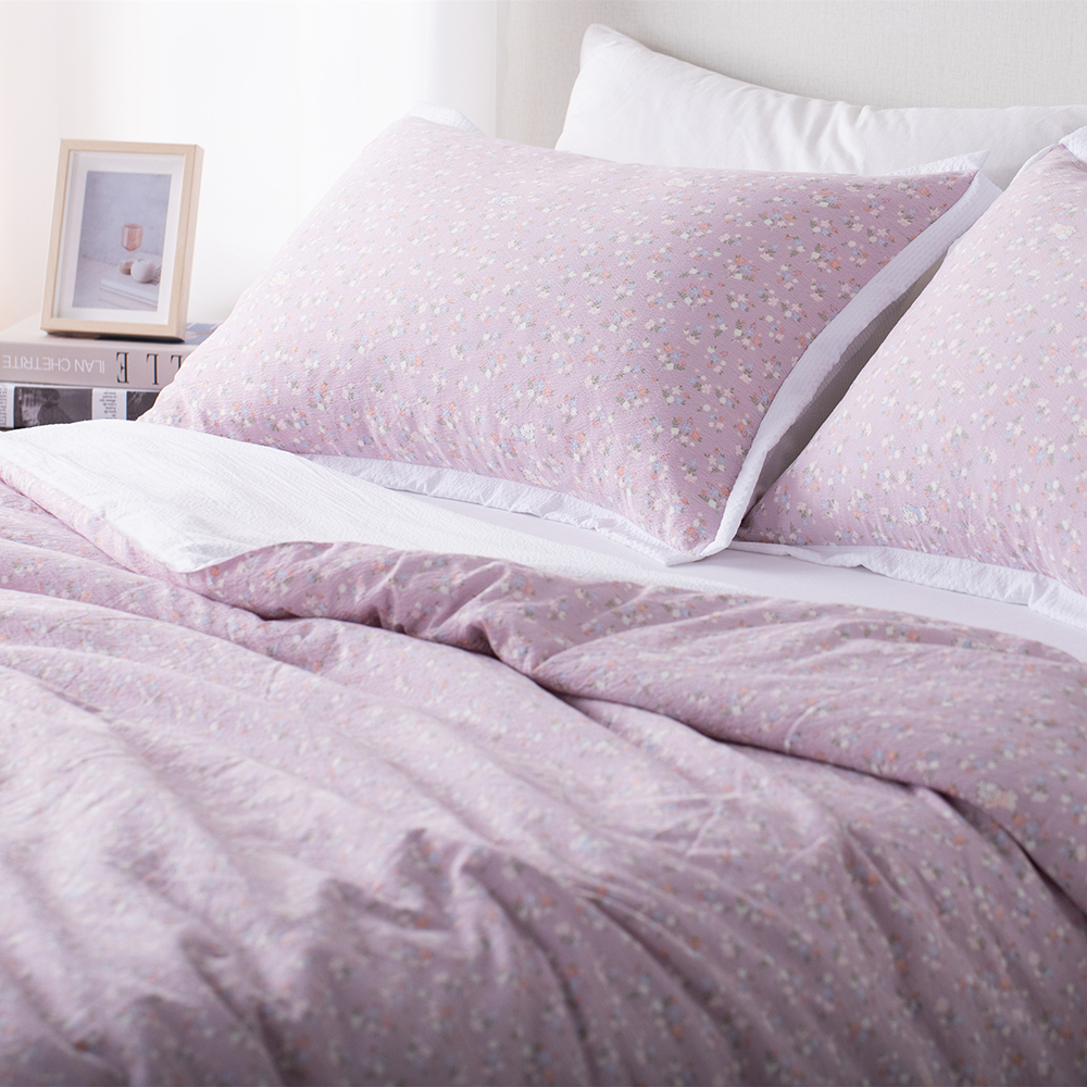 Cotton-touch Seersucker Printed Quilt Set