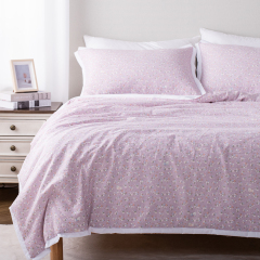Cotton-touch Seersucker Printed Quilt Set