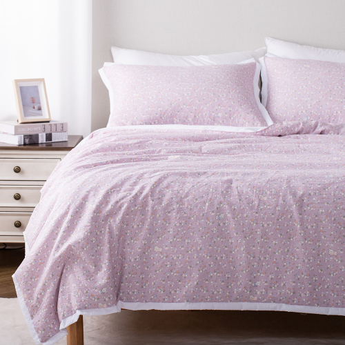 Cotton-touch Seersucker Printed Quilt Set