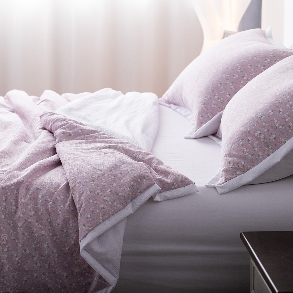 Cotton-touch Seersucker Printed Quilt Set