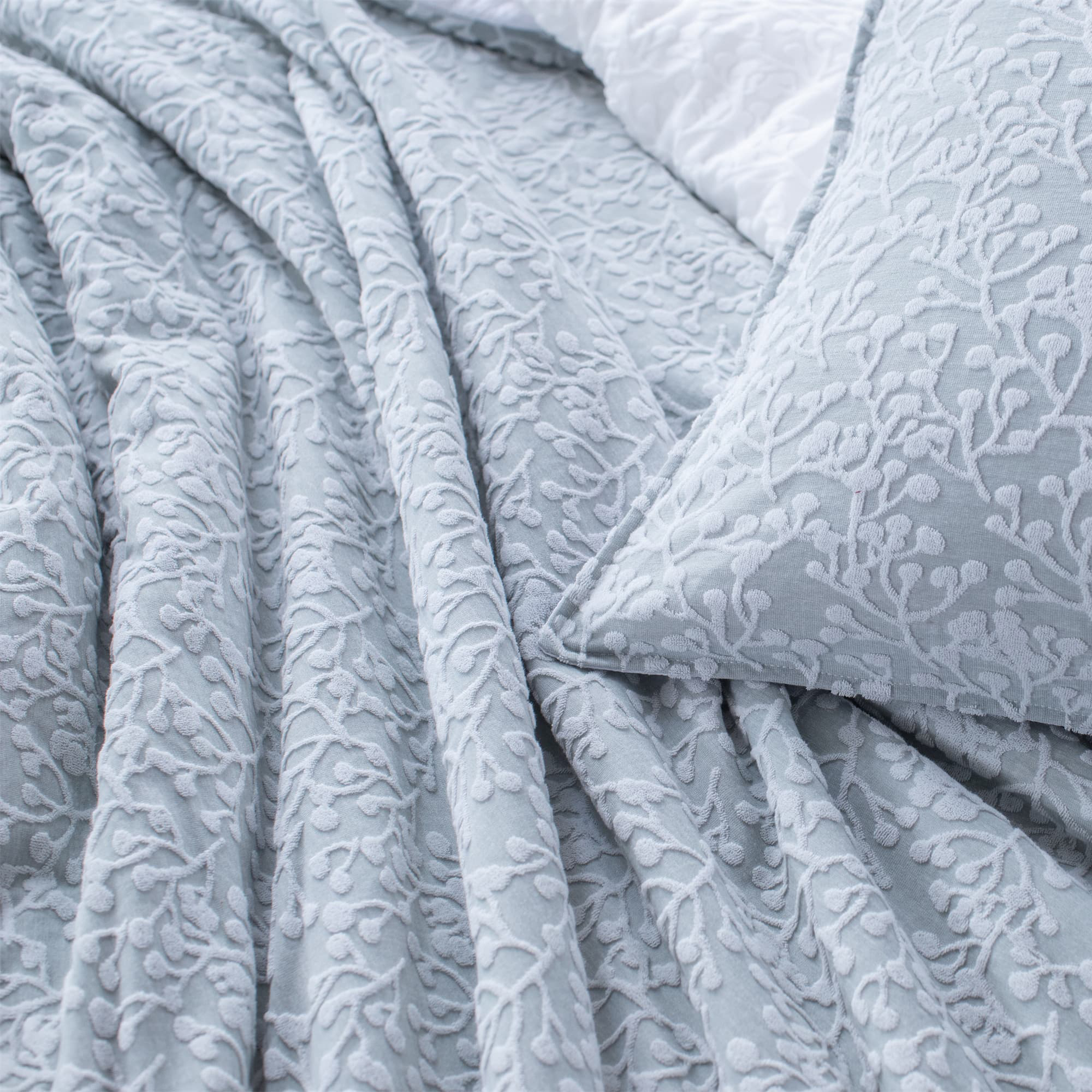 knitted Jacquard Terry Quilt Set