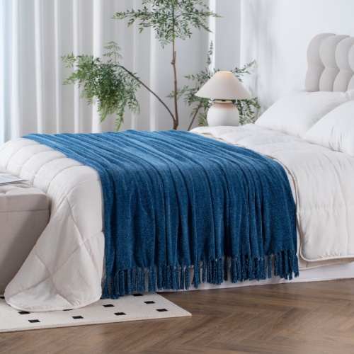 Chenille Tassel Throw Blanket