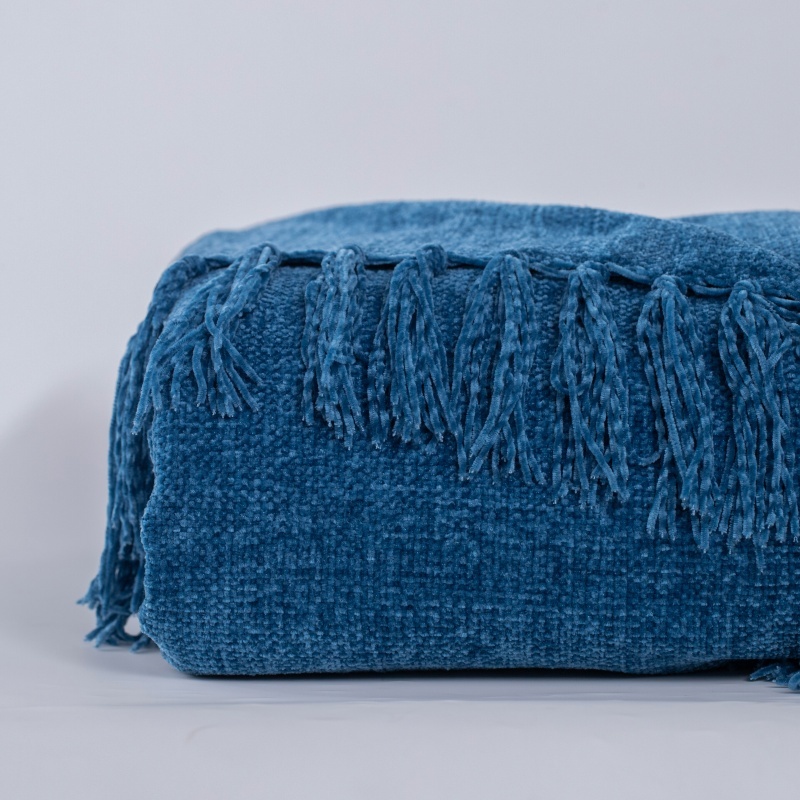 Chenille Tassel Throw Blanket