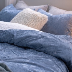 Italian Crinkled Ice Velvet Embroidered Quilt