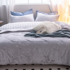 Italian Crinkled Ice Velvet Embroidered Quilt