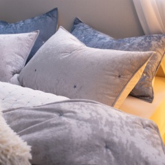 Italian Crinkled Ice Velvet Embroidered Quilt