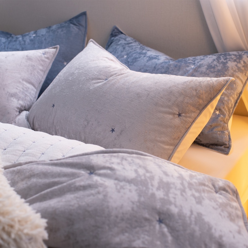 Italian Crinkled Ice Velvet Embroidered Quilt