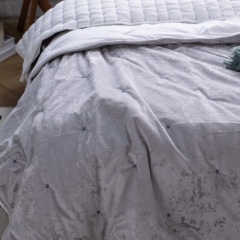 Italian Crinkled Ice Velvet Embroidered Quilt