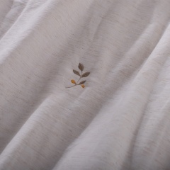 Poly-linen Blended Quilt with Embroidered Lace Trim