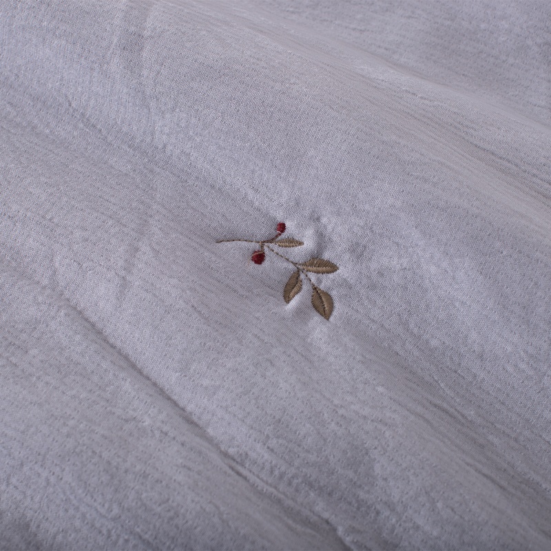 Poly Gauze Quilt with Embroidered Lace Trim