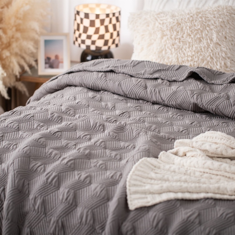 Stone Washed Cotton Jacquard Air Blanket