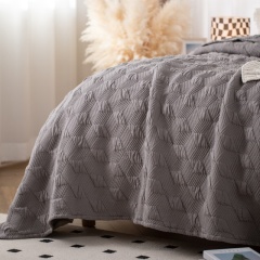Stone Washed Cotton Jacquard Air Blanket